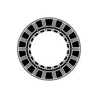 Geometric Black and White Circular on White Background vector