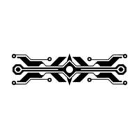 Abstract Tech Ornament Circuit Board Element on White vector