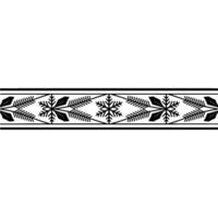 Minimalist Winter Border Snowflake and Fir Illustration vector