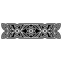 Floral Border, Geometric, Black and White, Decorative Element vector