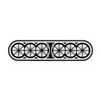 Abstract Wheel Motif Border in Black and White vector