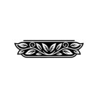 Elegant Black White Floral Border, Decorative Element - Isolated vector