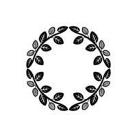 Minimalist Leaf Wreath on White Background vector