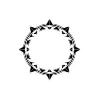 Decorative Geometric Circle Frame, Black and White vector