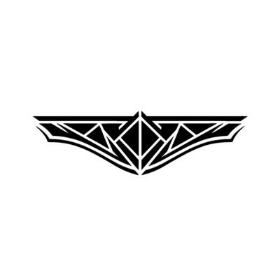 Geometric Black Art Deco on White Background