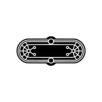 Abstract Tech Badge Black and White Element vector