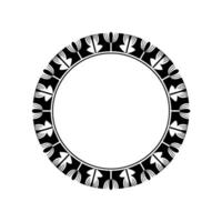 Elegant Black and White Circular Frame Art Deco, Decorative Element vector