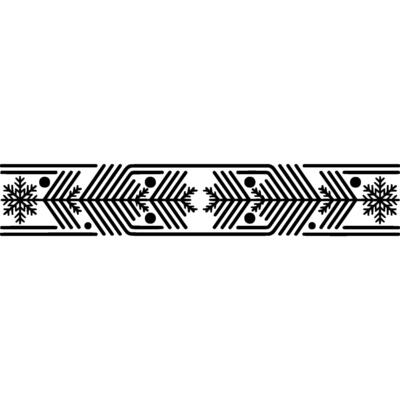 Minimalist Christmas Border, Black White with Festive Accents