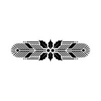 Minimalist Christmas Holly Border Black and Red Ornament vector