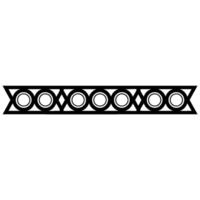 Decorative Geometric Border with Repeating Circles and Diamonds, Black on White vector
