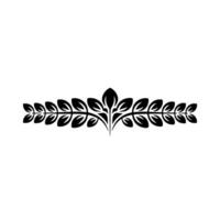 Elegant Black Leaf Motif on White Background - Branch vector