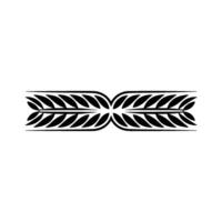 Elegant Black Leaf Border on White Background, Decorative Element - Illustration vector