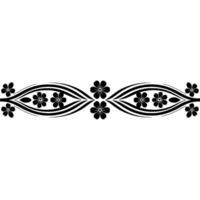 Elegant Black Floral Border Ornament on White Background - Pattern vector