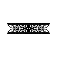 Elegant Black and White Botanical Border - Element vector