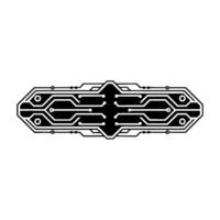 Abstract Circuit Board Element, Black White Tech vector