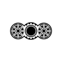 Abstract Geometric Wheel Trio, Black and White vector