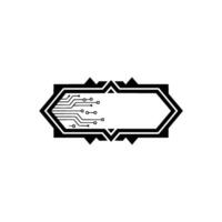 Minimalist Tech Circuit Board Frame vector