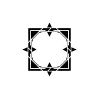 Geometric Minimalist Black Square Frame on White Background vector