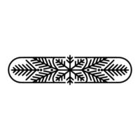 Minimalist Winter Holiday Border with Snowflake, Berries, and Fir Branches vector