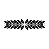 Black Leaf Border on White Background, Minimalist vector