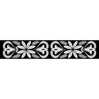 Floral Border Pattern, Black and White, Symmetrical vector