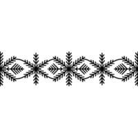 Black Snowflake Border, Minimalist Winter Background vector
