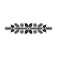 Minimalist Christmas Ornament, Black and White Festive Border vector