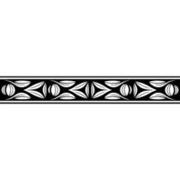 Geometric Ornamental Border Pattern in Black and Silver, White Background vector