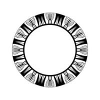 Minimalist Black and White Circular Pattern on White Background vector