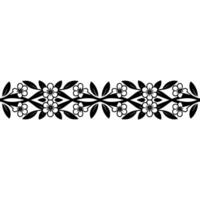 Elegant Floral Border in Black and White - Abstract vector