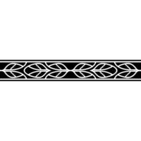Ornamental Border Black and White Leaf Motif vector