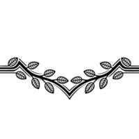 Elegant Black Leafy Border on White Background - Branch vector