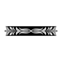Elegant Black and White Floral Border, Illustration - Flourish vector