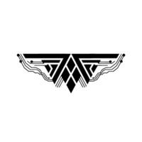 Abstract Geometric Circuitry in Black White vector