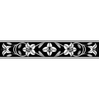 Elegant Black and White Lily Border Art Nouveau Floral Element vector