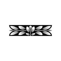 Elegant Floral Border in Black and White Minimalist Element - Art vector