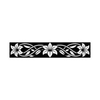 Elegant Floral Border Black and White Pattern For Decorative Elements vector
