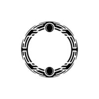 Geometric Circle Frame, Black and White, Minimalist, Ornamental vector
