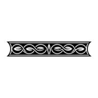 Elegant Black and White Floral Border Element - Intertwining vector
