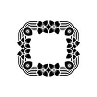 Elegant Floral Frame, Minimalist Black White For Invitations and Greetings vector