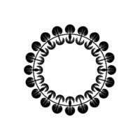 Minimalist Floral Circle Black White Botanical Element For Branding vector