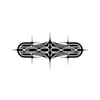 Geometric Black Ornament on White Background, Elegant - Abstract vector