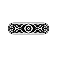 Elegant Black and White Decorative Emblem with Gear Element vector