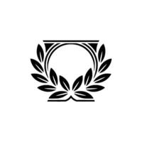 Elegant Black White Laurel Wreath vector