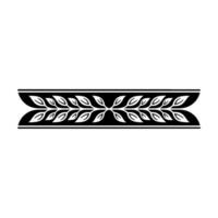 Elegant Black and White Leaf Border on White Background - Element vector