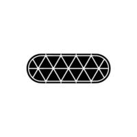 Geometric Pill Illustration Black Triangles in Rounded Rectangle vector