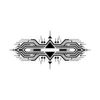Abstract Tech Circuitry on White Background - Technology vector