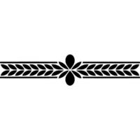 Elegant Black White Floral Border Element, Minimalist Style - Symmetrical vector
