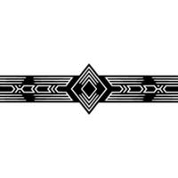 Geometric Art Deco Border on White Background - Diamonds vector