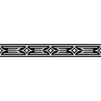Geometric Black Ornament Border on White Background - Decorative vector